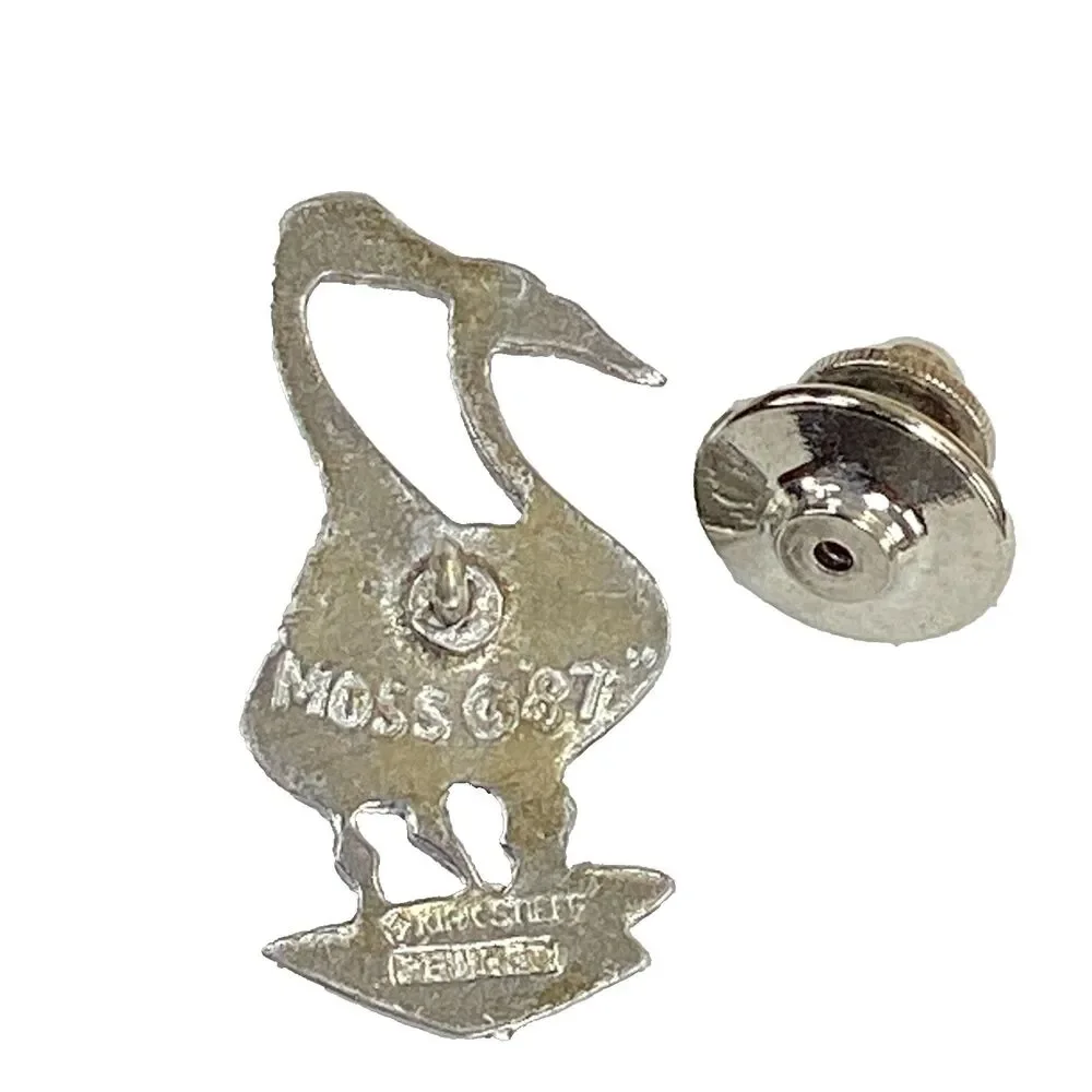 Vtg Kirk Stieff Pewter Geese Pin Brooch P Buckley Moss Society 1987 1-1/8" - Picture 7 of 9